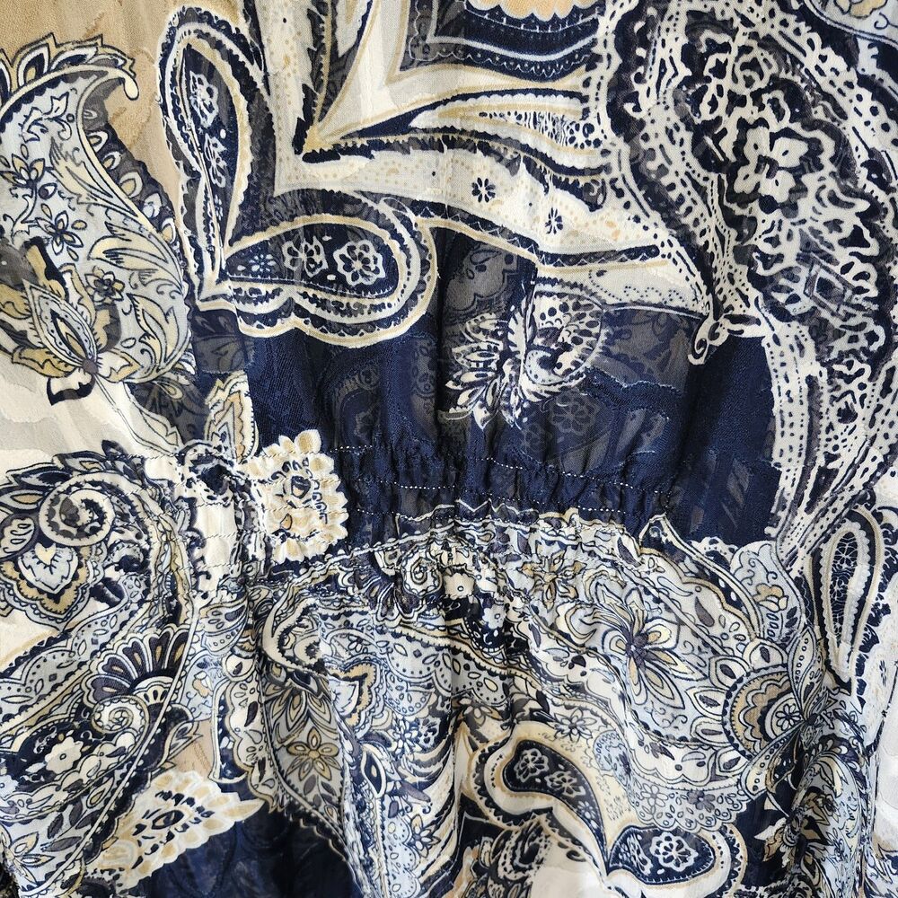 Allison Daley Sheer Paisley Blouse Womens 24W Long Sleeve Button Up Top - Picture 7 of 13